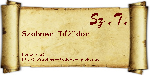 Szohner Tódor névjegykártya